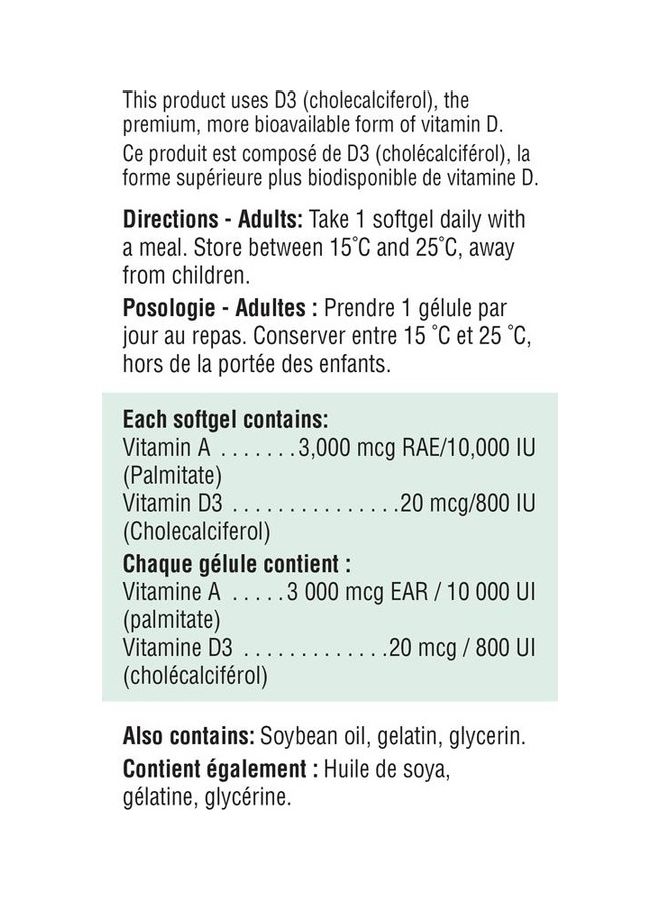 Jamieson Jamieson Vitamin A 10,000 IU + Vitamin D 800 IU - Premium, 100 Count  - Image 4