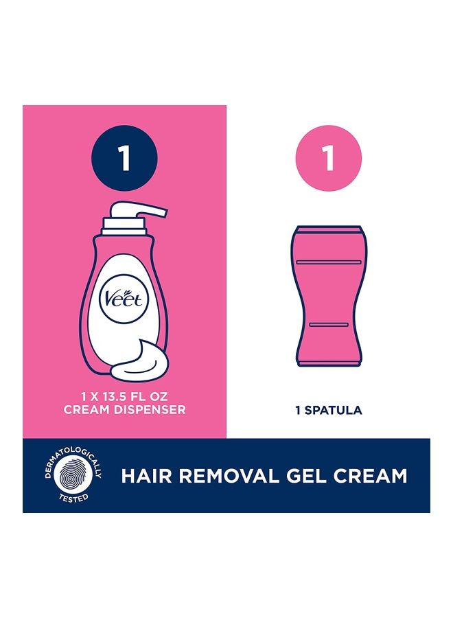Veet - Gel Hair Removal Cream Sensitive, 13.5 Ounce, Sensitive formula with Aloe Vera and Vitamin E (pack of 1) 400ml - Image 1