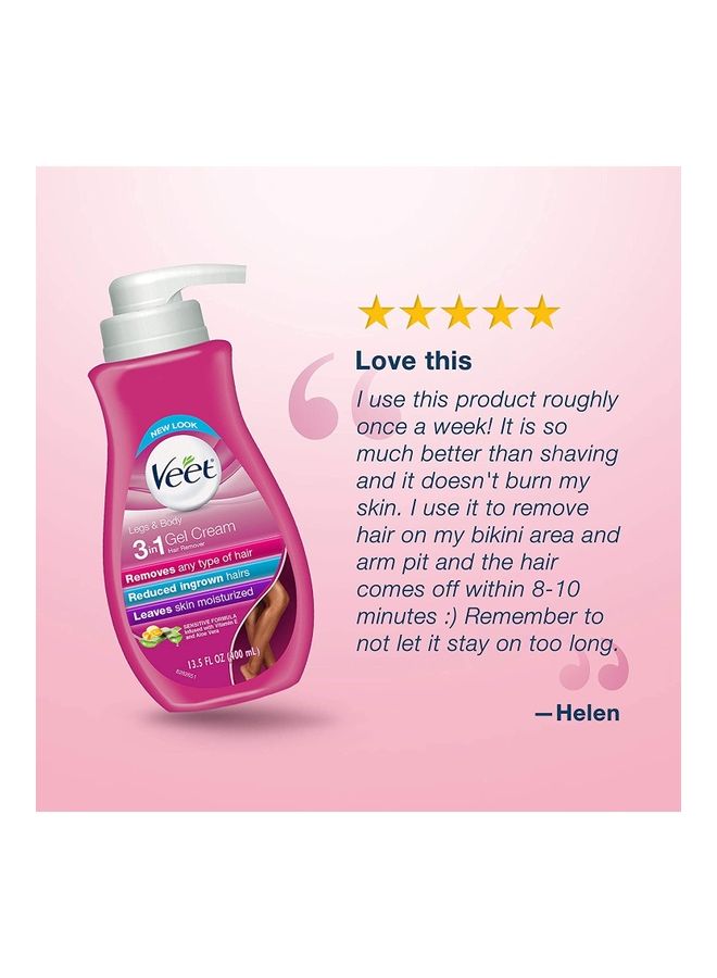 Veet - Gel Hair Removal Cream Sensitive, 13.5 Ounce, Sensitive formula with Aloe Vera and Vitamin E (pack of 1) 400ml - Image 1