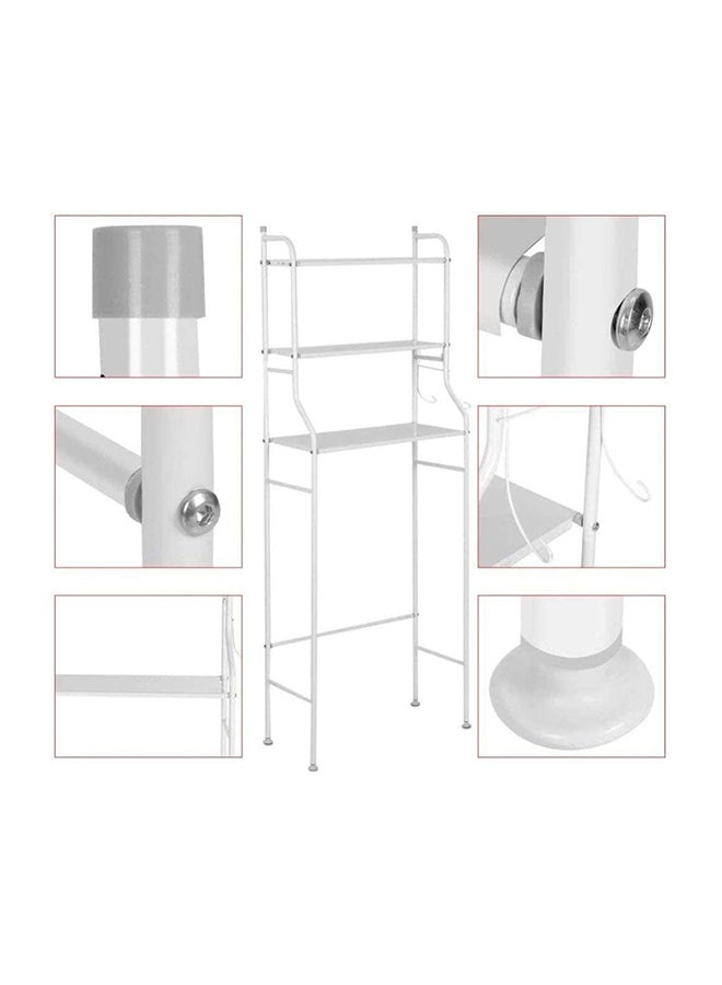 Biki Over Toilet Storage Bathroom Shelving White 153x45x25cm  - Image 4