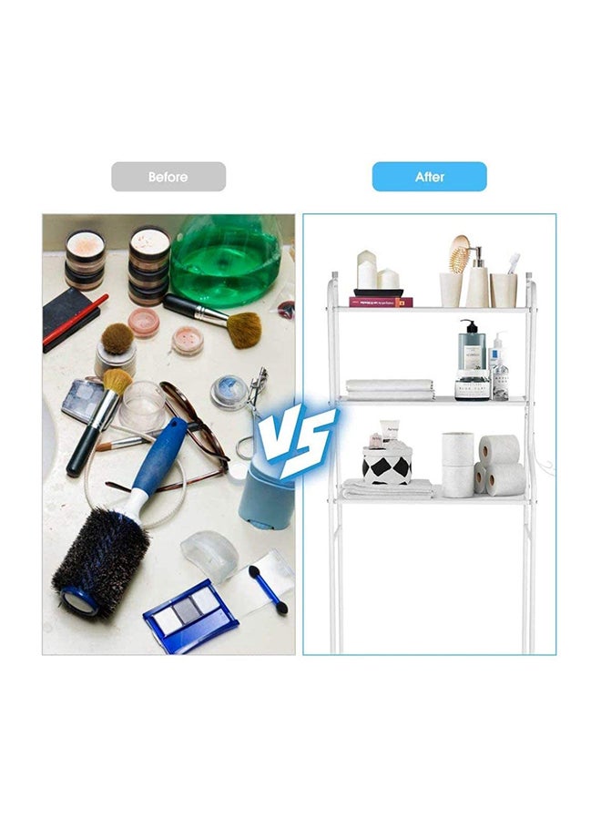 Biki Over Toilet Storage Bathroom Shelving White 153x45x25cm  - Image 2