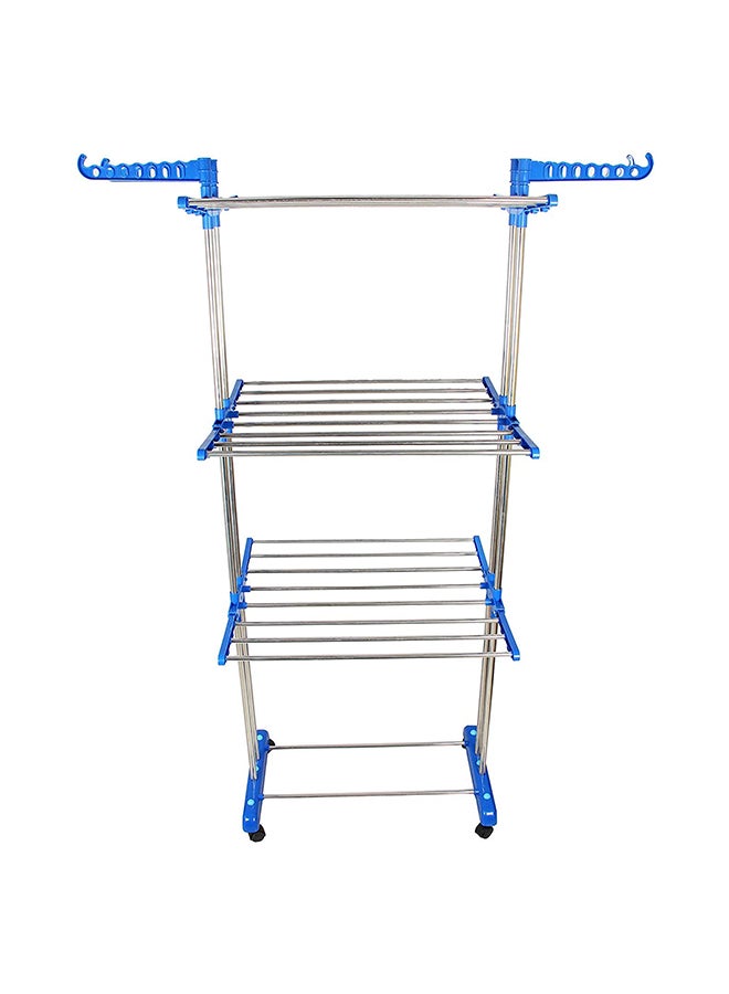 بيكي علاقة ملابس بـ 3 أدوار فضي / أزرق 170x126x64سم - Image 2