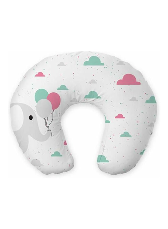 Elephant Nursing Pillow White Grey Pink