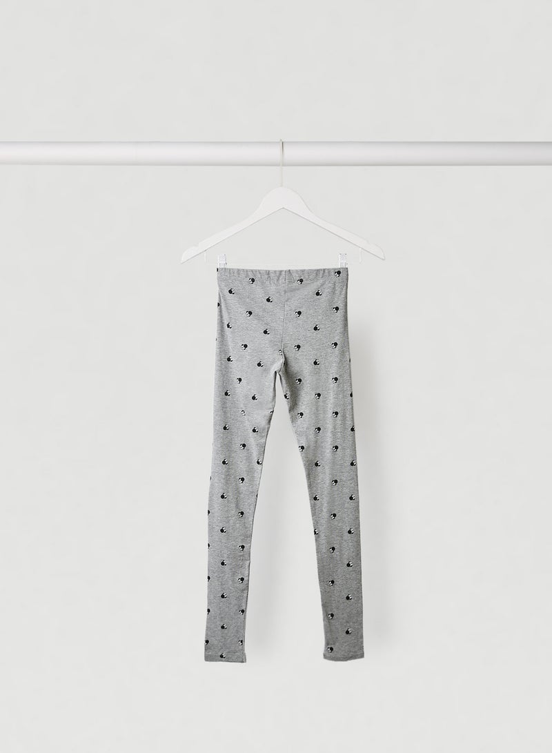 NAME IT - Teens Minnie Mouse Leggings Grey Melange - Image 1