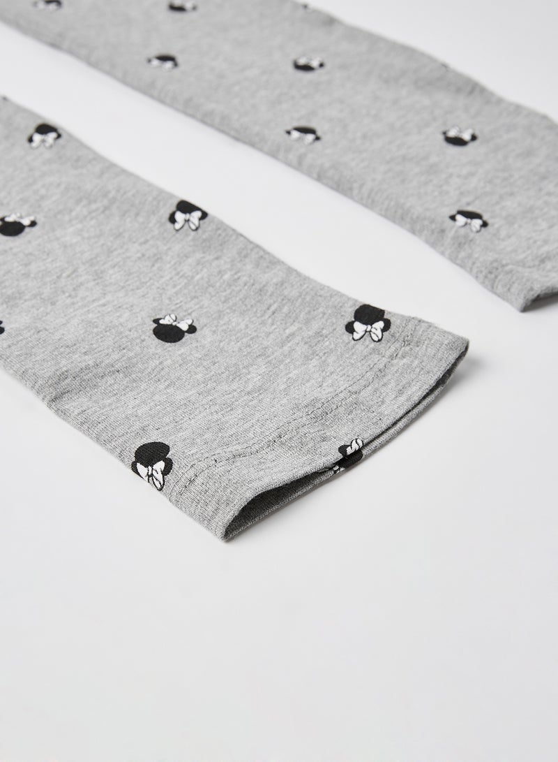 NAME IT - Teens Minnie Mouse Leggings Grey Melange - Image 1