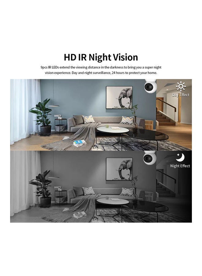 ماركة غير محددة - كاميرات PTZ IP الذكية بدقة 1920*1080P بدقة 2 ميجابكسل وكاميرا  داخلية لاسلكية تعمل بالواي فاي مع 9 لمبات ليد تعمل بالأشعة تحت الحمراء وتحكم في الهاتف ورؤية ليلية للكشف عن الحركة - Image 1