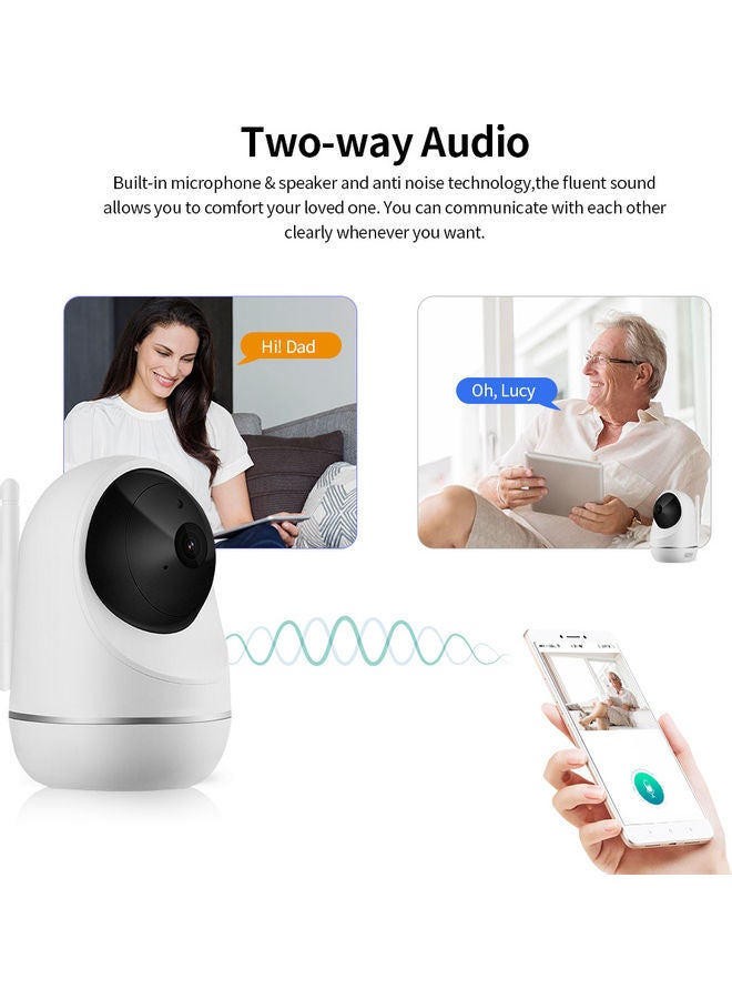Generic - Smart PTZ IP Cameras 1920*1080P 2MP Wifi Indoor Wireless Security Camera 9 IR LEDs Phone Control Motion Detection Night Vision 2-Way Audio TF Card Slot APP: IPC360 US Plug - Image 1