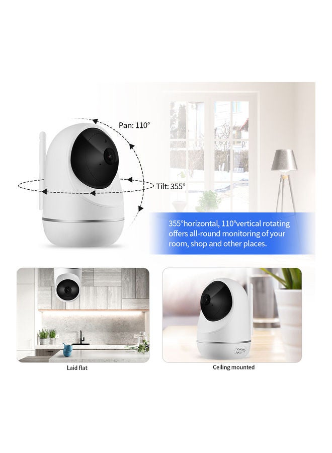 Generic - Smart PTZ IP Cameras 1920*1080P 2MP Wifi Indoor Wireless Security Camera 9 IR LEDs Phone Control Motion Detection Night Vision 2-Way Audio TF Card Slot APP: IPC360 US Plug - Image 1