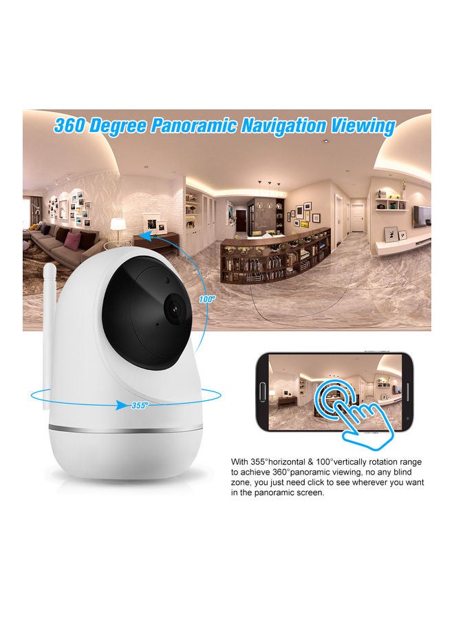 Generic - Smart PTZ IP Cameras 1920*1080P 2MP Wifi Indoor Wireless Security Camera 9 IR LEDs Phone Control Motion Detection Night Vision 2-Way Audio TF Card Slot APP: IPC360 US Plug - Image 1