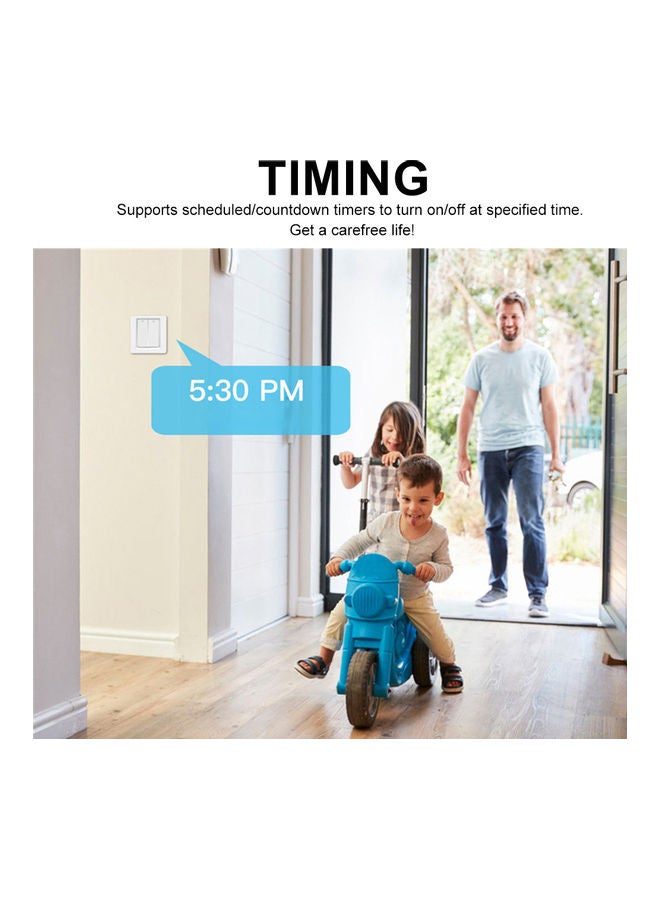 Smart Light Switch Push Button Smart Life/Tuya APP Remote Control Wall Switch white 10.5*5*10.5cm - Image 2