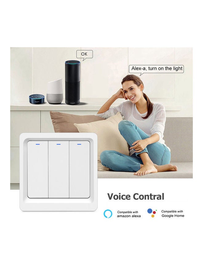 Smart Light Switch Push Button Smart Life/Tuya APP Remote Control Wall Switch white 10.5*5*10.5cm - Image 4