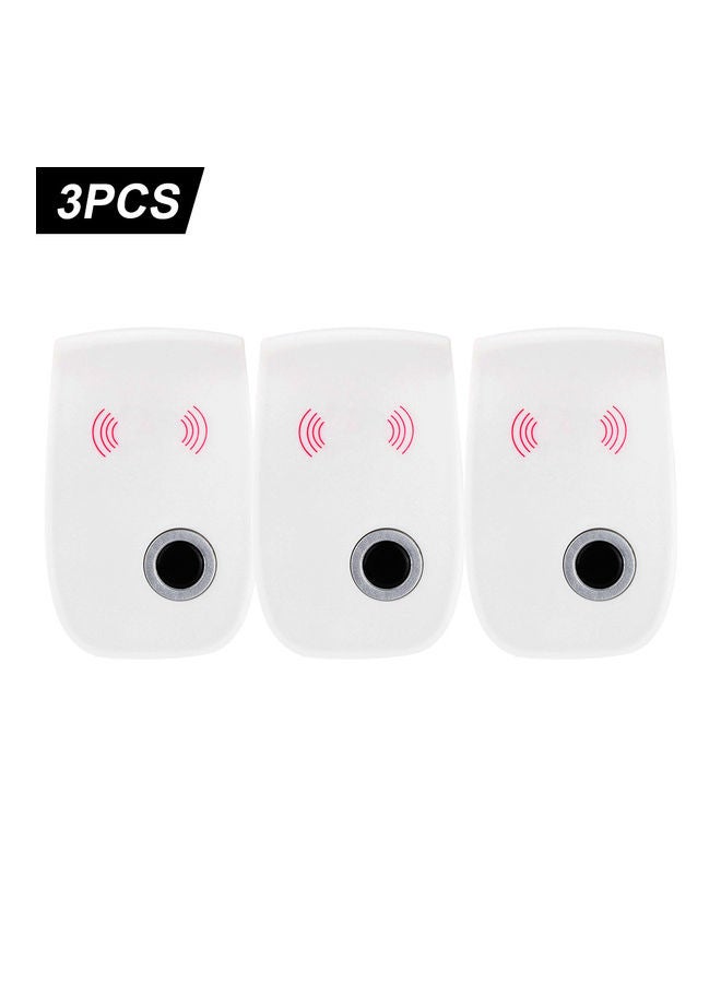 Pack Of 3 High Quality Ultrasonic Electronic Pest Repeller Indoor for Lustrating Mouse Bug Mosquito Insect white 13*6*10cm  - Image 1