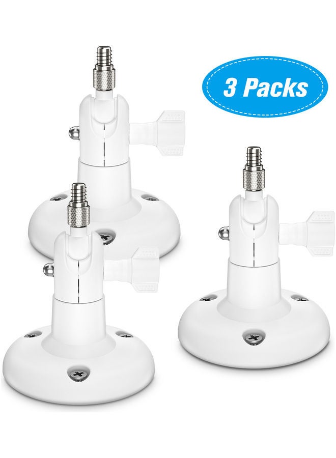 Pack Of 3 Adjustable Wall Mount white 11.7 x 9.7 x 9.7cm - Image 1