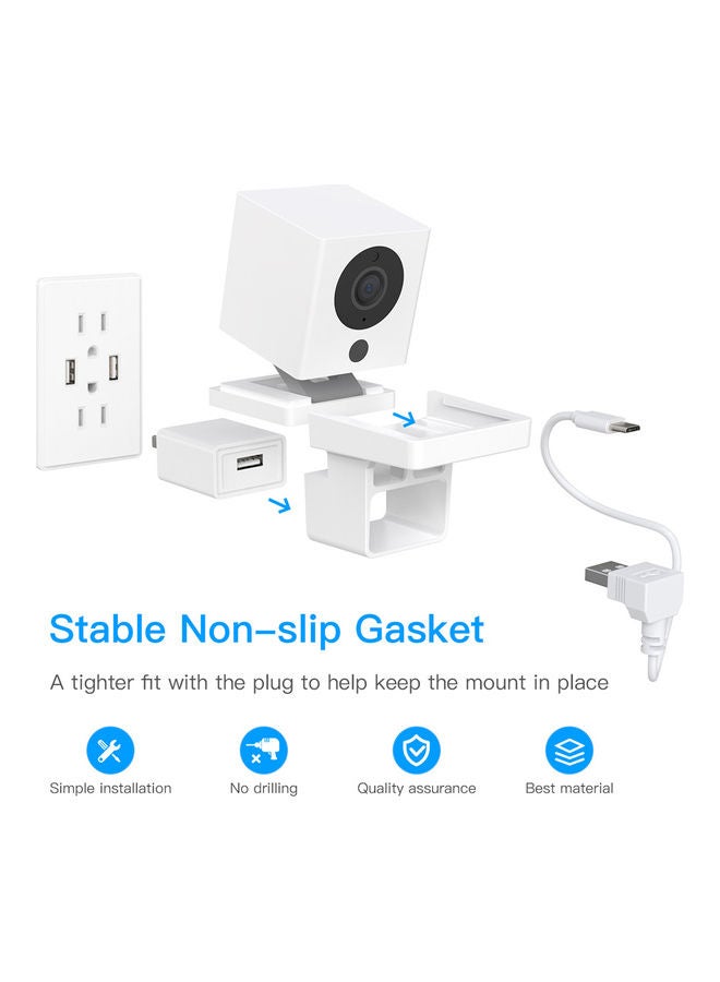 Generic - 2 Pieces Of Socket Holder Bracket AC Outlet Wall Moun white 11.2 x 5.8 x 7.2cm - Image 1