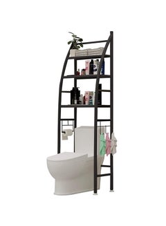 Generic 3 Tier Over The Toilet Bathroom Shelf Black 166x166x50cm  - Image 1