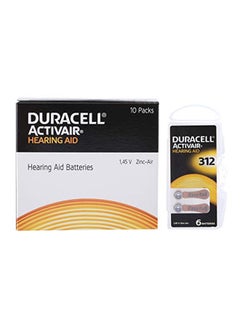 Duracell Duracell Activair 1.45V Hearing Aid Batteries - Pack Of 60 Pieces 