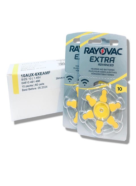 1.45V Hearing Aid Batteries - Pack Of 60 Pieces