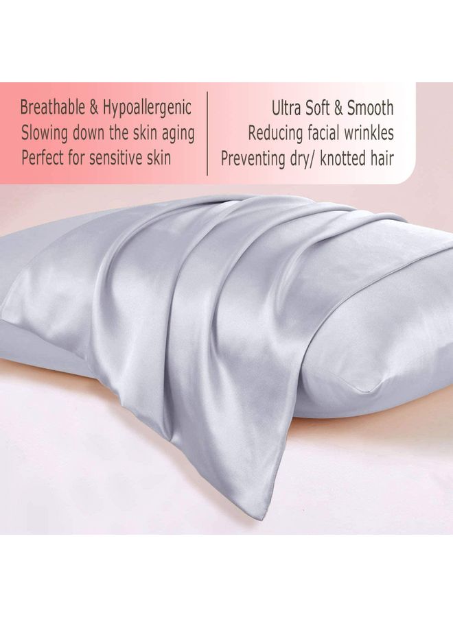 100% Pure Mulberry Queen Pillowcase Silk Silver 76x51cm - v1606119533/N42555222A_4
