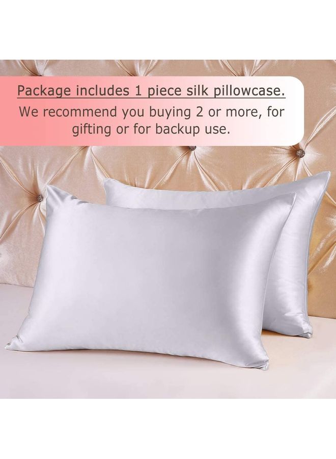 100% Pure Mulberry Queen Pillowcase Silk Silver 76x51cm - v1606119533/N42555222A_6