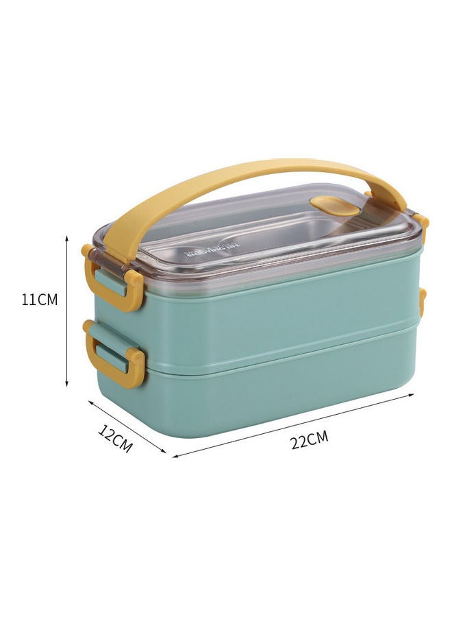 SMILEE Bento Lunch Box With Divider Green 1600ml  - Image 2