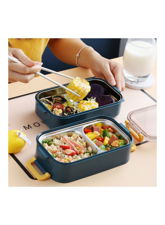 SMILEE Bento Lunch Box With Divider Green 1600ml  - Image 4