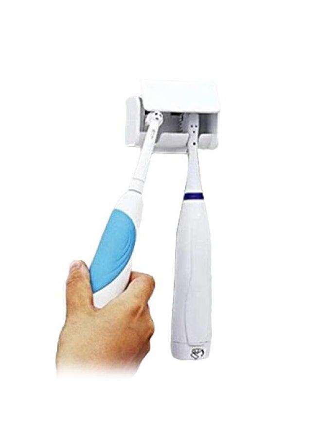 Beauenty Wall Mount Toothbrush Holder White 7.5x7.5x4cm - Image 2