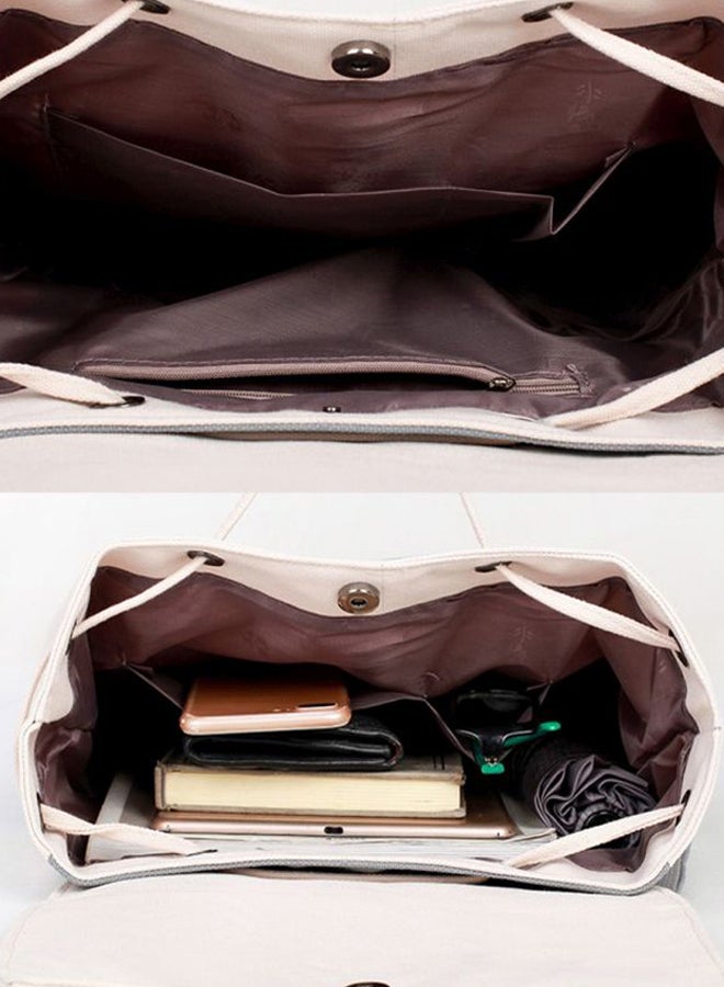 Beauenty - Colourblock Drawstring Detail Backpack 13.78 inch Green/Pink/Brown - Image 1