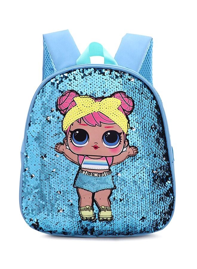 Beauenty Girls Backpack - 9 Inches Blue/Beige/Pink - Image 1