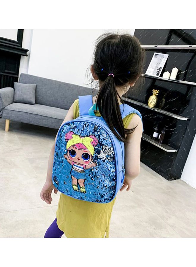 Beauenty Girls Backpack - 9 Inches Blue/Beige/Pink - Image 2
