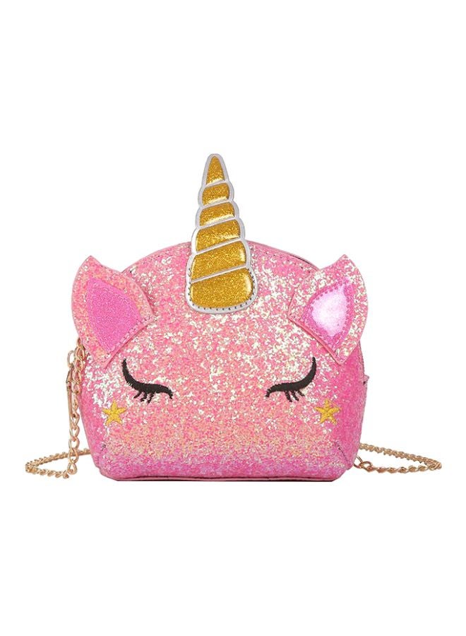Beauenty Unicorn Design Crossbody Bag Pink/Gold  - Image 1