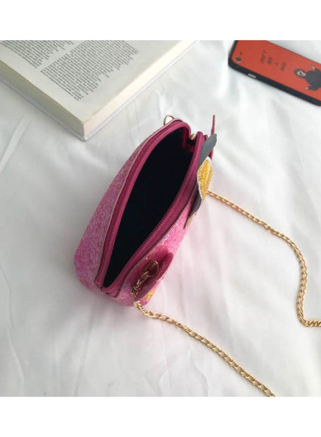 Beauenty Unicorn Design Crossbody Bag Pink/Gold  - Image 3
