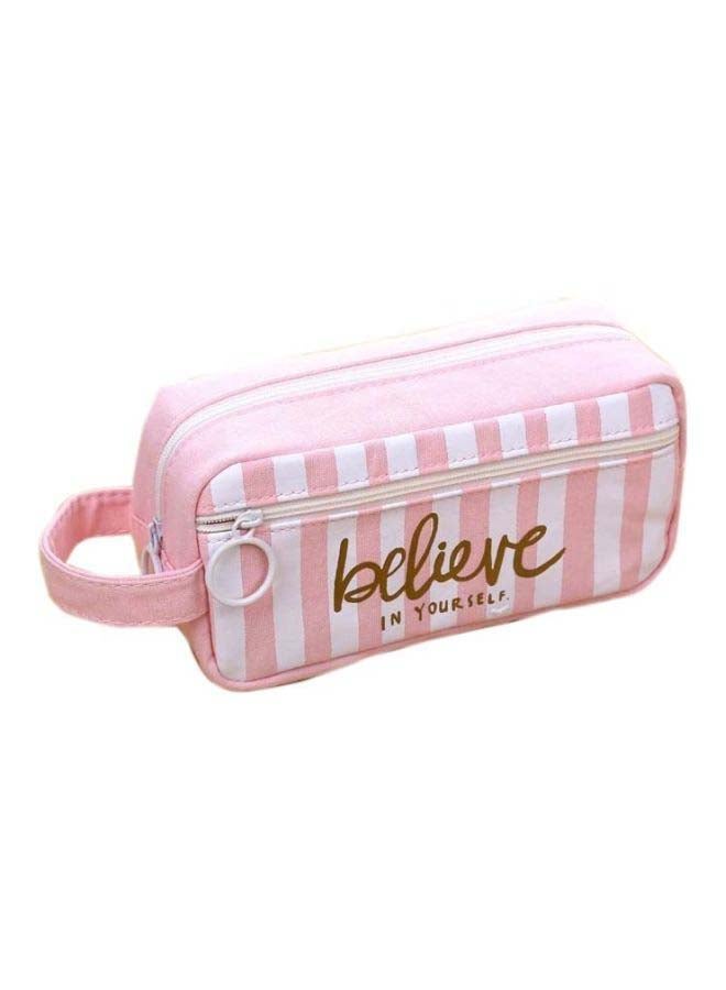 Beauenty Check Design Pencil Case Pink/White