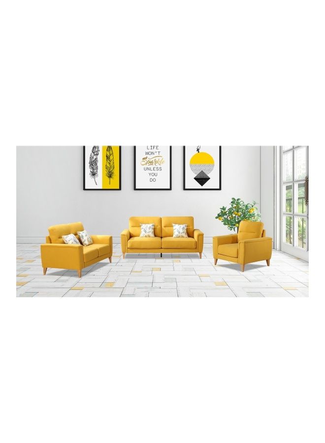 Home Box - Lima 2-Seater Sofa With 2-Cushions Yellow 86x140cm - Image 1