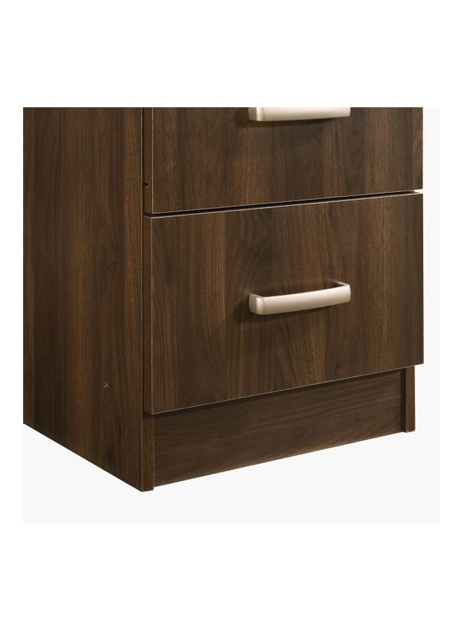 Home Box - Cooper 2-Drawer 1-Door Wardrobe With Mirror And Lock Brown 40x200x52cm - Image 1
