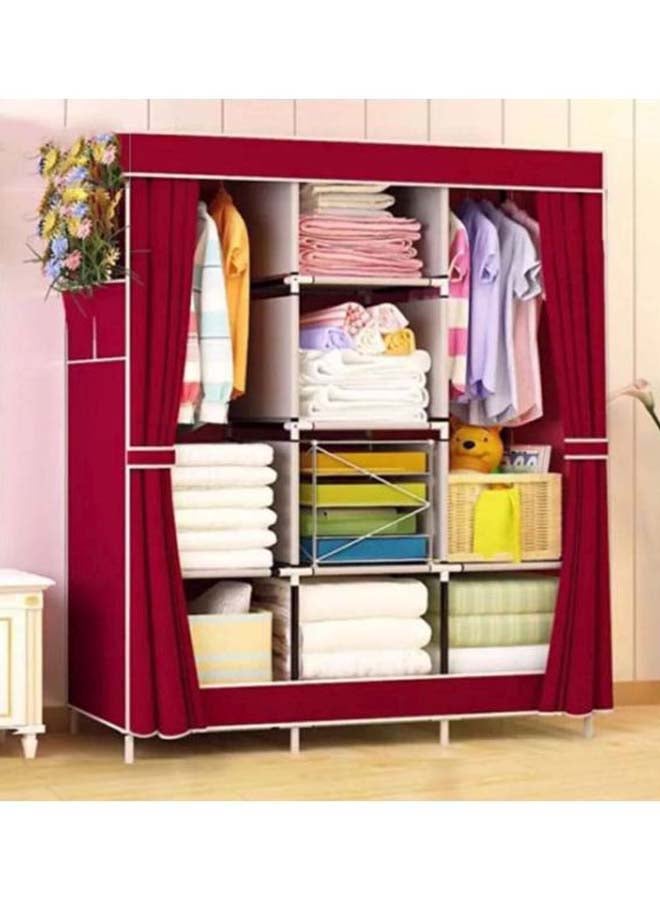 ALMUFARREJ - Multi Tier Wardrobe Red/White 130x170x45cm - Image 1