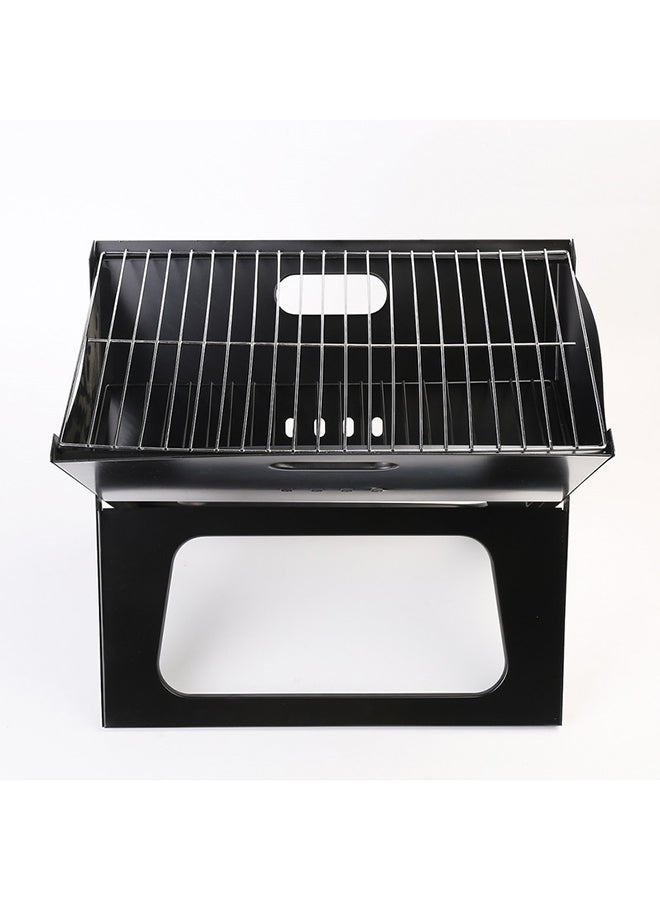 لوازم شواية فحم محمولة وقابلة للطي من نوع X لحفلات الشواء في الأماكن الخارجية أسود