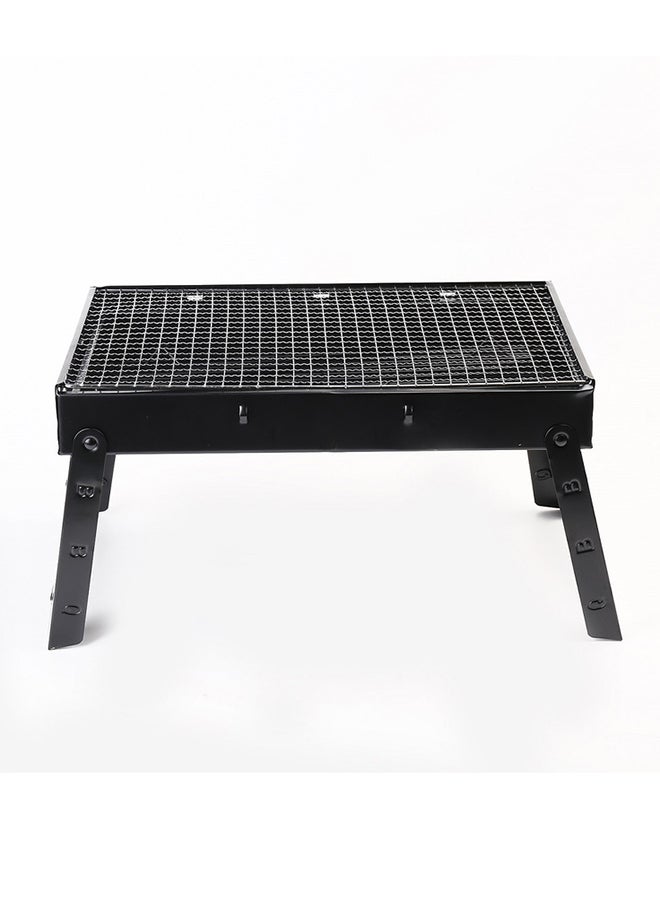 لوازم شواية فحم محمولة وقابلة للطي للشواء في الهواء الطلق أسود