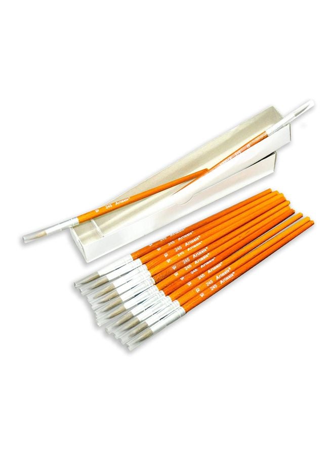 FIS 12-Piece Artmate Artist Brush Brown/Silver - Image 1