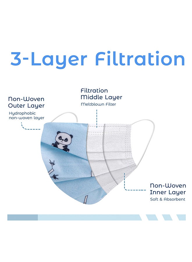 OptiTect - (50-Piece) 3-Ply Blue Face Mask With Loops For Kids - Image 1