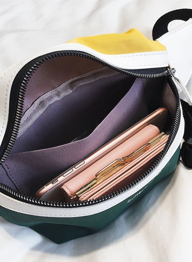 Beauenty - Colourblock Design Waistpack Green/Yellow/White - Image 1