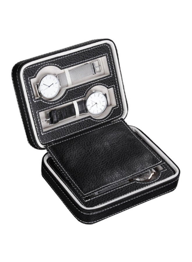 بيوينتي حقيبة حمل ساعات اليد مصنوعة من الجلد الصناعي ومزودة بسحاب وتحتوي على 4 حجرات unisex - Image 1