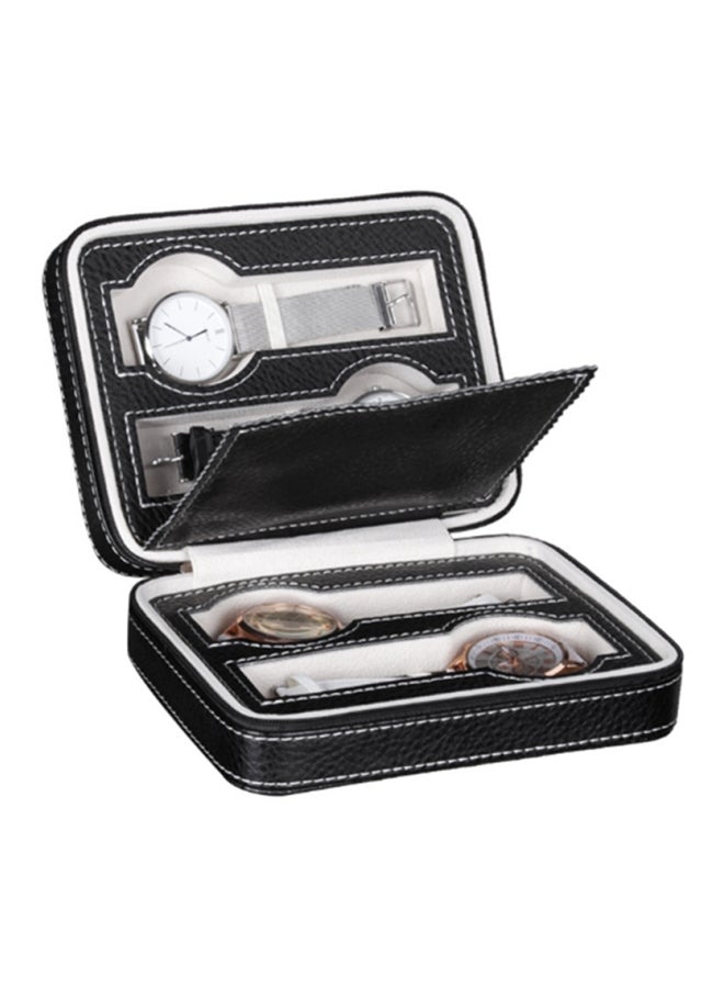 بيوينتي حقيبة حمل ساعات اليد مصنوعة من الجلد الصناعي ومزودة بسحاب وتحتوي على 4 حجرات unisex - Image 2