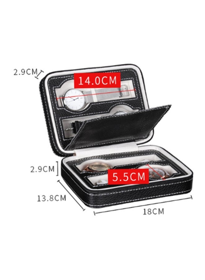 بيوينتي حقيبة حمل ساعات اليد مصنوعة من الجلد الصناعي ومزودة بسحاب وتحتوي على 4 حجرات unisex - Image 3