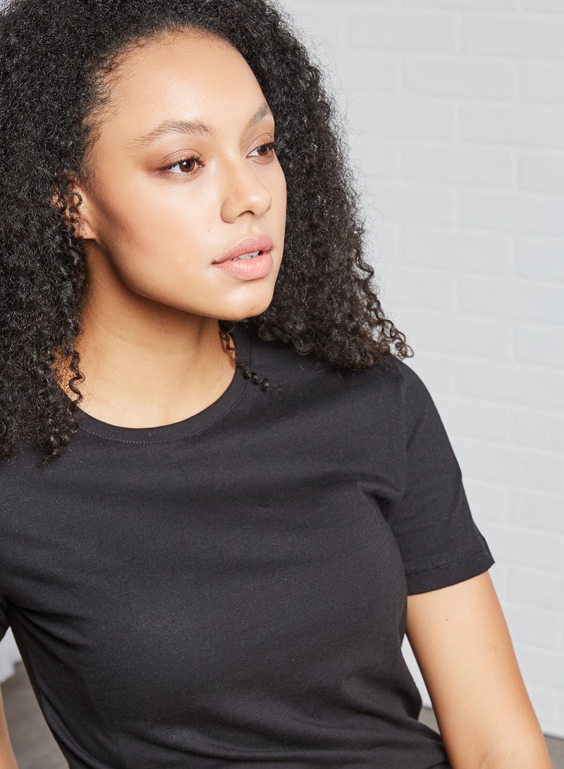 High Streets - Crew Neck Short Sleeve T-Shirt Black - Image 1