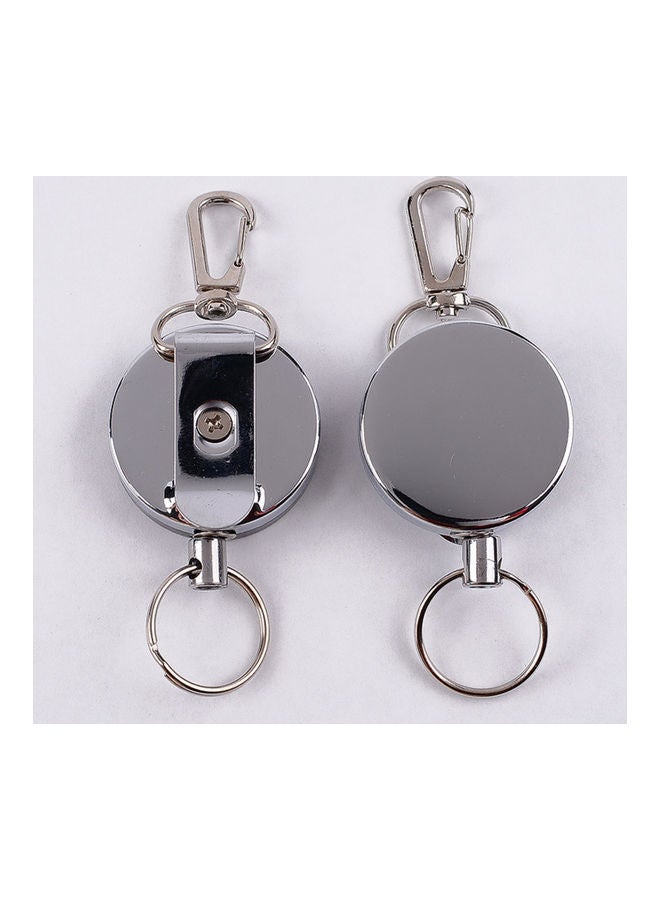Generic Retractable Steel Wire Keychain Return Clip Key Ring Holder 20 x 10 x 20cm - Image 2