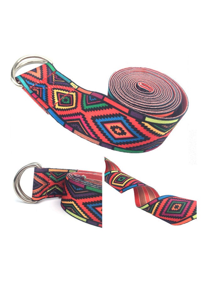 Generic Yoga Stretch Strap Flower Print D-Ring Waist Leg Fitness Exercise Training Belt 20 x 10 x 20cm  - Image 3