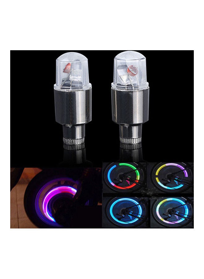 Generic 2 Pcs LED Lamp Flash Tire Wheel Valve Cap Light For Car Bike Bicycle Motorcycle  - Image 1