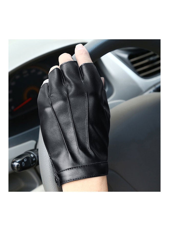Generic Outdoor Half Finger Faux Leather Soft Breathable Driving Cycling Gloves 20x10x20cm  - Image 3