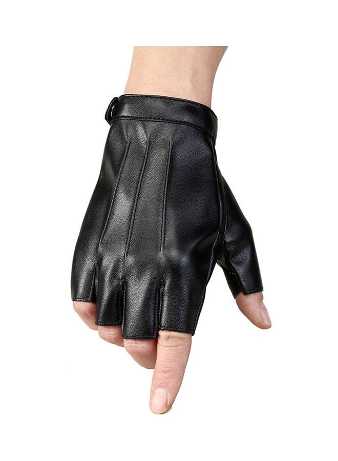 Generic Outdoor Half Finger Faux Leather Soft Breathable Driving Cycling Gloves 20x10x20cm  - Image 2