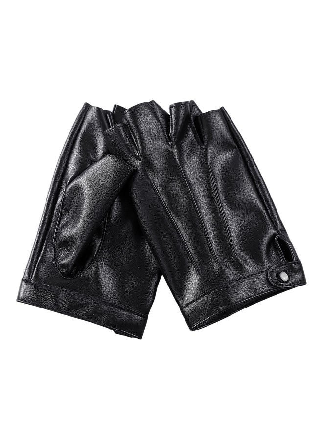 Generic Outdoor Half Finger Faux Leather Soft Breathable Driving Cycling Gloves 20x10x20cm  - Image 1